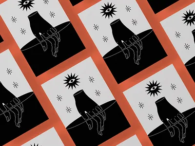 When the sun goes down branding design hand hands icon illustration lineal logo mystic stars sun vector