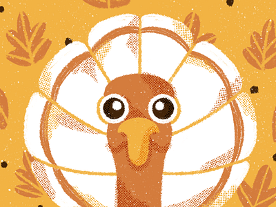 Turkey Tom character design fall halftone illustration leaves procreate stylized texture thanksgiving tom turkey turkey day