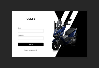 Voltz Motors Administrative Panel Sign in admin admin design admin panel app bike design eletric motorcycle sign in ui web