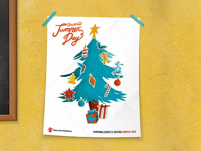 Save the Children | Christmas Jumper Day children childrens illustration christmas christmas balls christmas tree classroom donations gift gingerbread man graphic illustration jingle bells pack packaging pattern poster santa claus save the children stickers texture