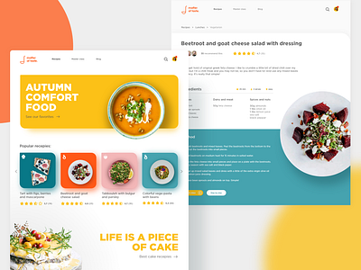 Recipe platform - matter of taste 👩‍🍳 app colors concept cooking design landingpage light recipe recipe app recipes red ui ux uxdesign webdesign yellow