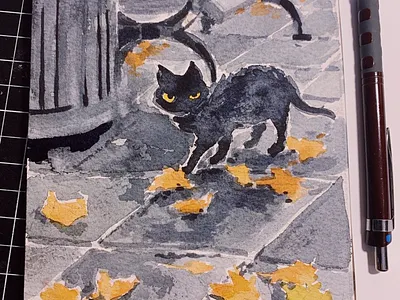 Austria Neighbor cat cat illustration kitten kitty nyc street street cat