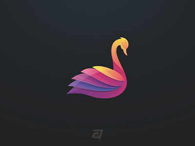 Swan Colorful animal awesome bird branding colorful design gradient illustration modern swan vector
