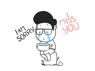 Lonely Guy 2d 2d art boy character character design design illustration sad