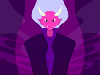 Entry of a Monster art cartoon cave color dracula halloween horns illustration monster scary smoke teeths