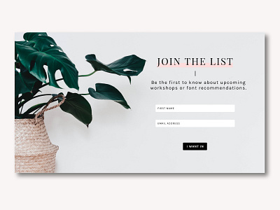 Sign Up Page 001 dailyui minimal minimalist plants sign up signup ui web design webdesign