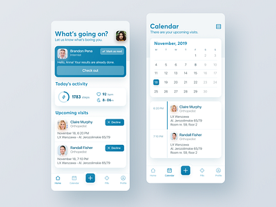 What's going on doc? - Medical App activity app application booking calendar card design interface medical ui ux