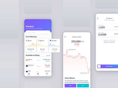 Flipay - Cryptocurreny trading mobile app bitcoin exchange bitcoin wallet crypto exchange crypto wallet cryptocurrency cryptocurrency app mobile app mobile app design mobile ui