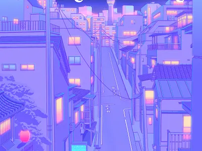 Cover for The Tokyoiter 80s aesthetic anime city city pop illustration japan lavender nostalgia osaka pastel pastel color sailormoon tokyo vaporware visual