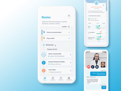 terveystalo dribbble marimur app chat clean design design health care digital doctor front page laboratory ui ui ux