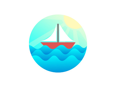 Boat in a River art design gradient graphic graphicdesign graphics illustraion illustrator river sunday vector vectorart vectors