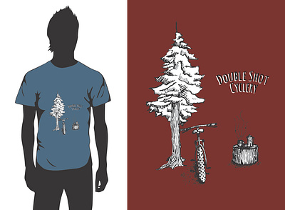 Double Shot Cyclery Shirt apparel apparel design bikes bikeshop camp clothing coffee colorado create design draw illustration imagination mountain bike nature