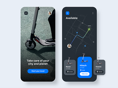 Scooter App UI/UX app clean ui design modern modern design web web design webdesign website website design