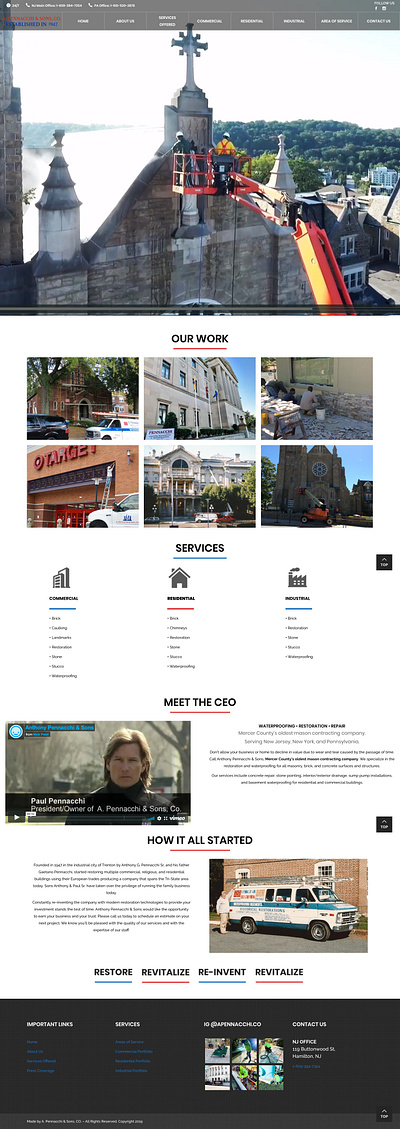 A. Pennacchi & Sons WebSite clean ui dailyui modern design ui web web app web design webdesign website website design