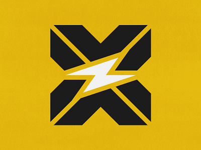 X + Spark | Logo Concept | 005 005 black bold branding concept design electric geometric icon logo logos matt shock spark sullivan texture white x yellow