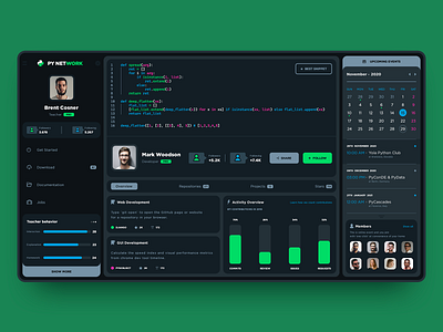 PyNetwork UI app clean concept dark dashboard design flat interface ios minimal ui ui design ux web web design website