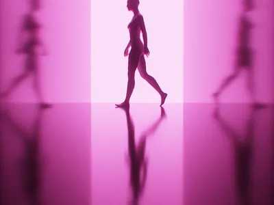 Ahead 2019 trend 3d 3d art 3d artist 3drender 3drendering blender blender 3d blender3d blender3dart corridor design female graphic design graphicdesign minimal pink silhouette silhouettes woman