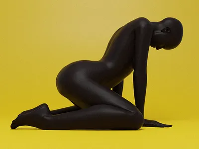 Honey 2019 trend 3d 3d art 3d artist 3drender 3drendering black black and yellow blender blender 3d blender3d blender3dart design female graphic design graphicdesign honey minimal woman yellow