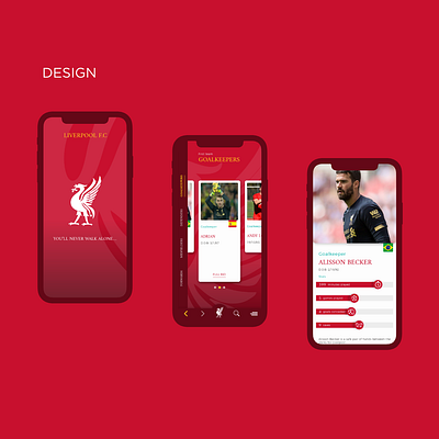 Liverpool F.C. App Concept adobe photoshop adobe xd adobexd app design data visualization design liverpool liverpool fc parallax effect ui uidesign uiux ux uxdesign xd xd design
