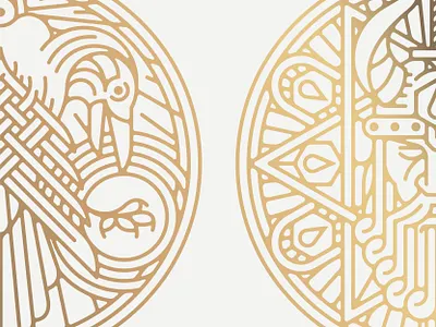 Elsay Meadery bottle design bottle label design emblem gold illustration mead packaging vector vikings