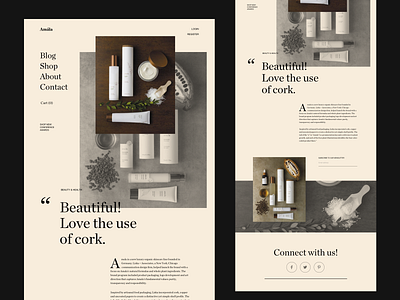 Amala Website Full View ecommerce editorial fashion layout minimal modern photography serif typography web design website whitespace