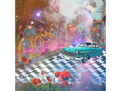 Photomontage - Beco da Codorna - Sao Paulo brasil classic cars collage collageart colorful cover art digitalart fotografia graffiti pattern art photo manipulation photomontage photoshop sao paulo