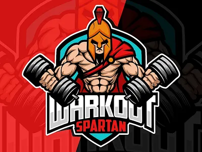 Warkout , Spartan mascot e-sport logo esport fitness game healthy logo mascot muscle spartan sport workout