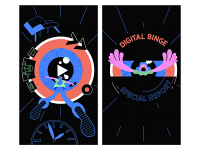 Binge Watching TV RE-Brand - Homework illustration illustrationformotion schoolofmotion