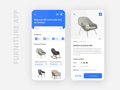 Furniture app app design furniture app furniture design furniture store mobile online shop online shopping ui ux