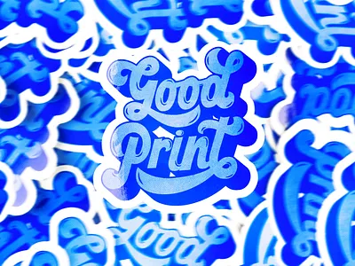 Good Print blue blueprint design groovy illustration lettering print prints reflex serigraphy stickers texture type typography