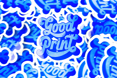 Good Print blue blueprint design groovy illustration lettering print prints reflex serigraphy stickers texture type typography