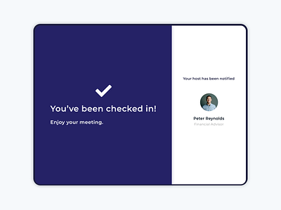 Visitor Check-in app check in check in checked in checkin design meeting success ui uiux ux visitor web