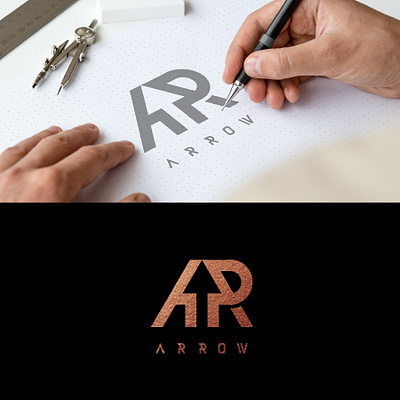 AR logo concept branding desain design icon ikon ilustrasi logo merek vektor