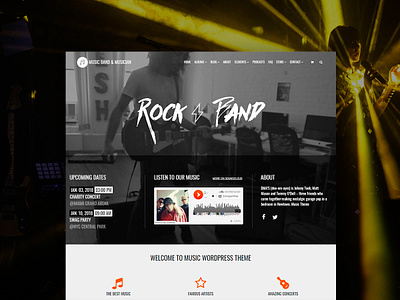 Music WordPress Theme - Musician Site Builder audio audio player band gallery music music album music app music artwork musician plugins responsive show site builder sound template templates theme web design web developement wordpress