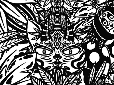 Welcome to the jungle cat flower ipad pro jungle nature nature art procreate saax