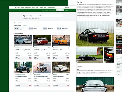Auto Auction Platform app auction auto car card design filter illustration sale sort ui ux web website