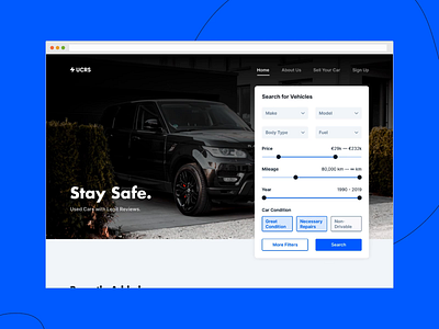 UCRS — Landing Page car cars clean dealership design product product design simple typography ui ui design ux ux design