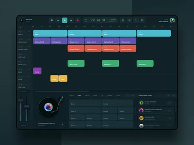 BeatGeek - eJay Tribute Beat Maker App beat maker beats clean dj editor library minimal mobile music player sound editor ui ux vinyl web