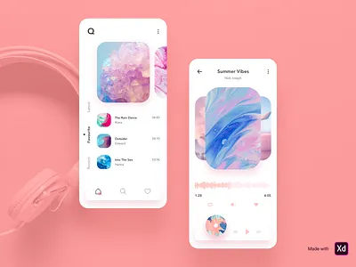 Q Music - Music App Design abstract adobe xd animation branding cards clean design freebies icons illustraion ios logo minimal music music app music app ui simple typography ui ux