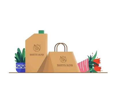 Au revoir coffee delivery flower food illustration plant