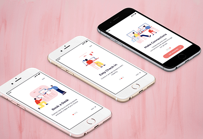CoWorking space finder Mobile app - Onboarding screens adobe illustrator adobe photoshop adobe xd coworking space freepik mobile app mobile app design mobile design mobile ui onboarding onboarding screen onboarding screens onboarding ui ui uidesign
