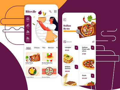 Bitevile App app concept app design app designer app development app ui app ui ux creation design food and drink food app development food app menu foodapp foodappdesign foodie mobile app ui photoshop restaurant app ui ux design user experience userinterface