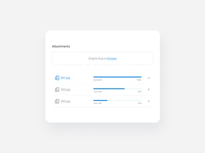 Attachments app attachments browse clean components design system desktop desktopapp drag and drop field files form logo progress bar tabs ui uiux user interface ux web