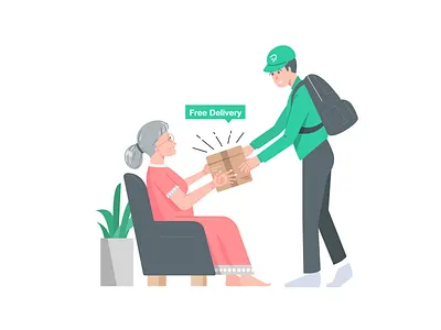 Delivery delivery ecommerce free grandma medicine package plant