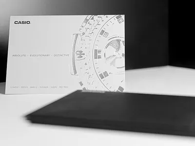 STILWAECHTER Invitations for CASIO WATCH agency clean design embossed hamburg invitation paper print print design silver stilwaechter watch