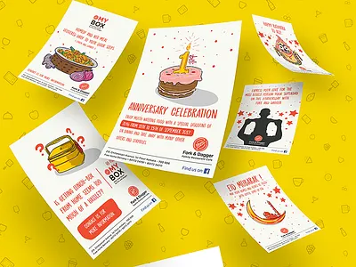 Fork & Dagger | Flyers colorful design flyer food graphic graphicdesign layoutdesign logo restaurant social socialmedia yellow