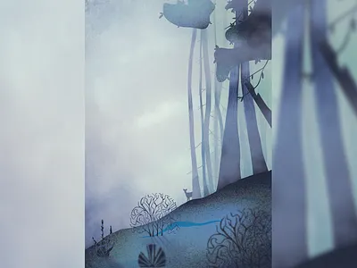 A foggy forest art design digital painting drawing forest grain graphic design illustration illustration art illustration design illustration digital illustrations illustrator landscape landscape illustration photoshop procreate procreate art sketches uiux