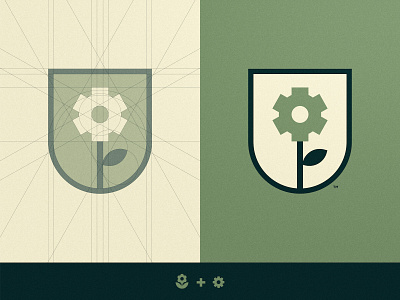 Mechanical Lily Munitions - Logo Grid army award winning badge brand brand identity branding cog design flower illustration grid design identity designer lettermark logo logomark logotype designer negative space negative space logo smart mark trademark typography