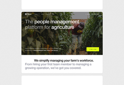 DD—001 agriculture farming landing page micro design saas startup web design