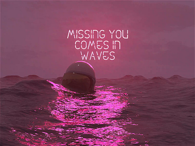 Missing You Comes In Waves animation astro astronaut c4d c4dr20 c4dr21 film interstellar motion movie octane octanerender quote scifi sea space